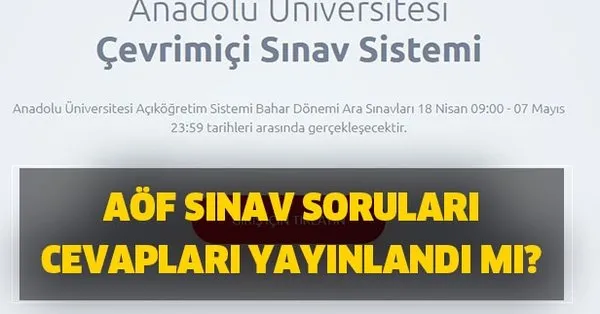 Online Aof Sinav Sorulari Cevaplari Yayinlandi Mi 2020 Aof Sinav Sonuclari Ne Zaman Aciklanacak Takvim