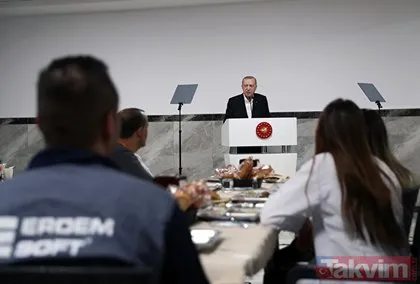 Başkan Recep Tayyip Erdoğan Gaziantep’te işçilerle yemek yedi