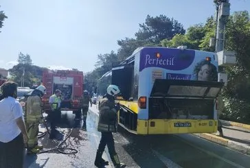 İstanbul Sarıyer’de seyir halindeki İETT otobüsü yandı!
