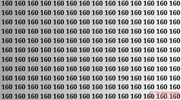 FARKLI OLANI 5 SANİYEDE BULABİLİR MİSİN? Görselde birçok "160" sayısı var. Ama aralarında tek bir farklı sayı saklı.