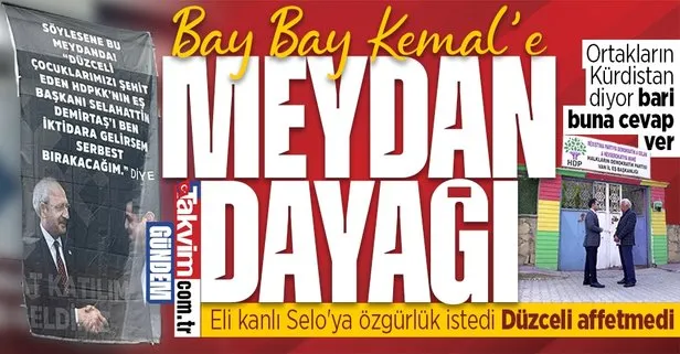 Selahattin Demirtaş’a özgürlük isteyen Kemal Kılıçdaroğlu’na Düzcelilerden pankart golü