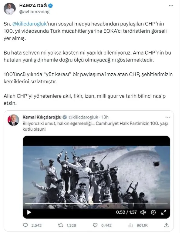 CHP'nin paylaştığı 100. yıl videosunda EOKA'lı teröristlerin fotoğrafı yer aldı-4