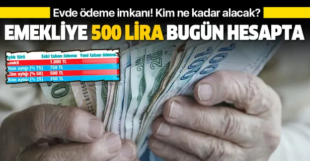 Emekliye 500 lira zam bugün hesapta | 2020 en düşük emekli maaşı ne kadar oldu?