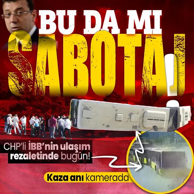 Başakşehirde İETT otobüsü devrildi! Kazanın görüntüleri ortaya çıktı