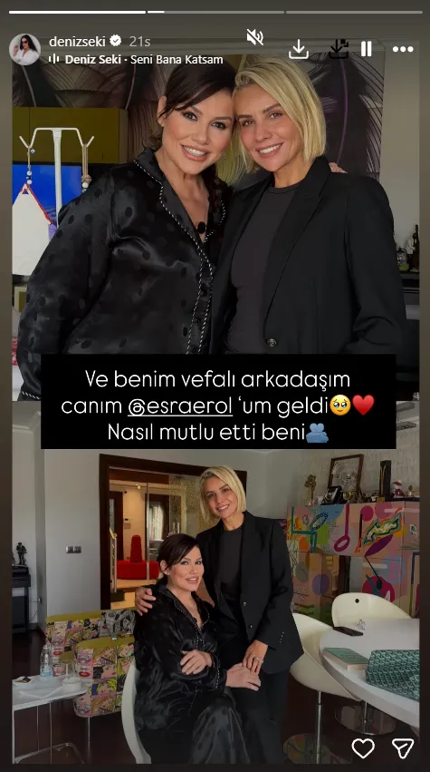 Esra Erol, evde yatan Deniz Seki'ye moral ziyareti yaptı.