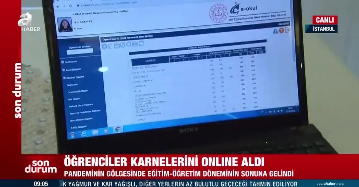 Öğrenciler karne notlarına uzaktan erişti!