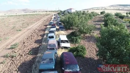 Elazığlının bahçesinde çıkan 50 otomobil görenleri şaşırtıyor!
