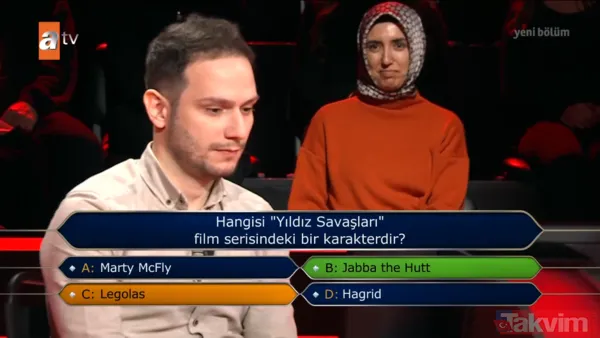 "YILDIZ SAVAŞLARI" SORUSU KADERİNİ BELİRLEDİ Yarışma boyunca soğukkanlılığıyla dikkat çeken Nail Aliyev'in önüne gelen 50 bin TL değerindeki soru şuydu:...