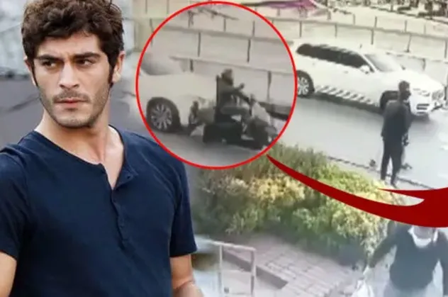 Burak Deniz polis kontrolünden kaçtı, kaza yaptı! Motosikletliye çarpan Burak Deniz'in kaza anı...