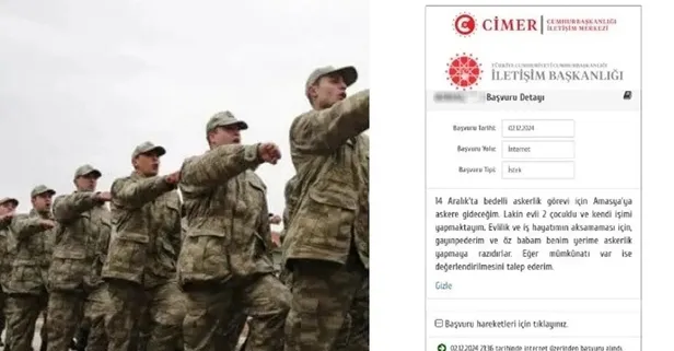 Cimer’e gelen ilginç mesaj “Yerime kayınpederim askerlik yapsın”