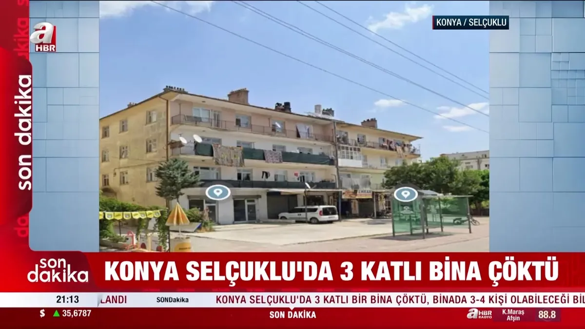 Konya Selçuklu'daki binanın çökmeden önceki görüntüsü ortaya çıktı!