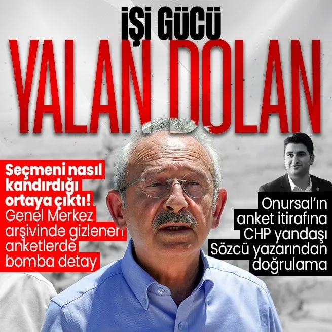 Onursal Adıgüzel anket skandalını itiraf etti Sözcü yazarı Aytunç Erkin doğruladı: CHP Genel Merkezi arşivindeki anketlerde Kılıçdaroğlu 5 puan gerideydi