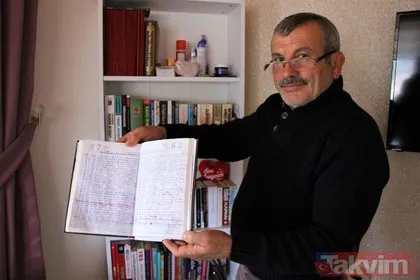 Amasya’da yaşayan 59 yaşındaki Hüseyin Tırpan 12 yıldır gün gün ölen köylülerinin isimlerini yazıyor