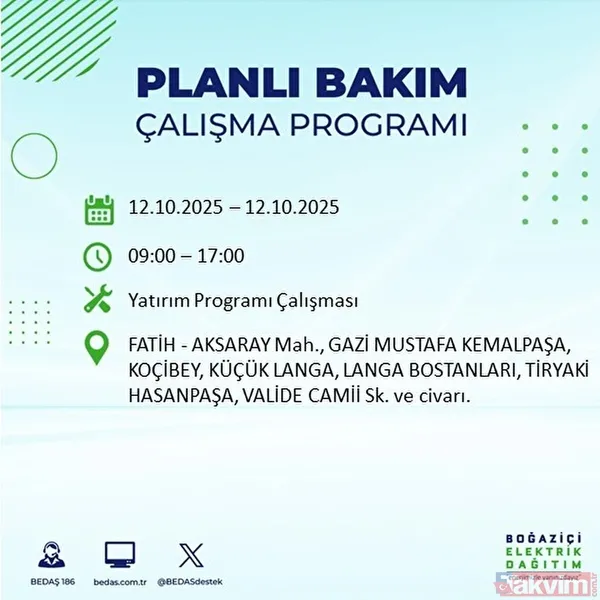 Evde elektrik ne zaman gelir? 11-12 EKİM İLÇE İLÇE LİSTE: İstanbul'da 9 saat yok - 35