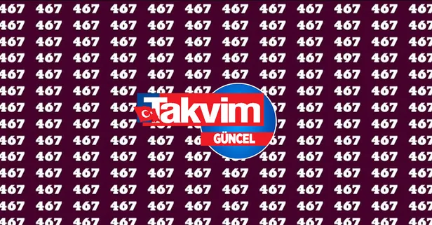 Üstün zekalılar 8 saniyede çözüyor! 467 rakamlarının arasına gizlenmiş farklı rakamı bulabilir misin? Çıldırtan bulmaca!