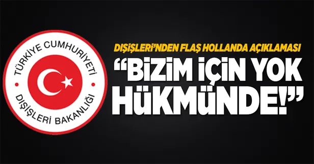 Dışişleri'nden flaş Hollanda açıklaması