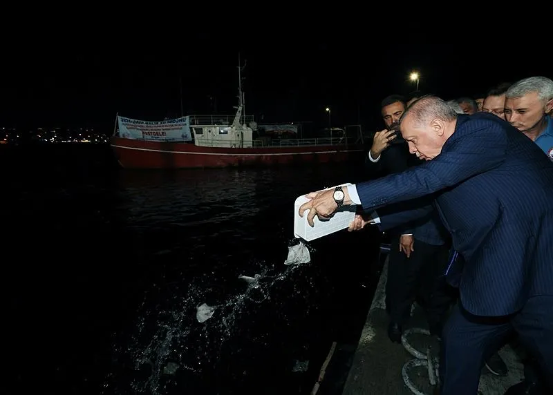Başkan Erdoğan balıkçılık sezonunun bereketli olması için denize balık bıraktı