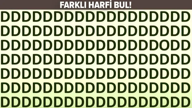 Ara ve bul bulmacası: 7 saniyede D harfinden farklı olan harfi bulabilir misin?