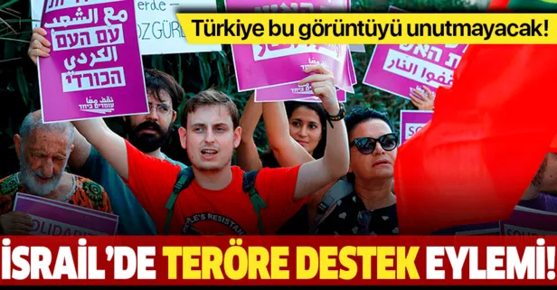 İsrail'de terör örgütü YPG/PKK'ya destek eylemi