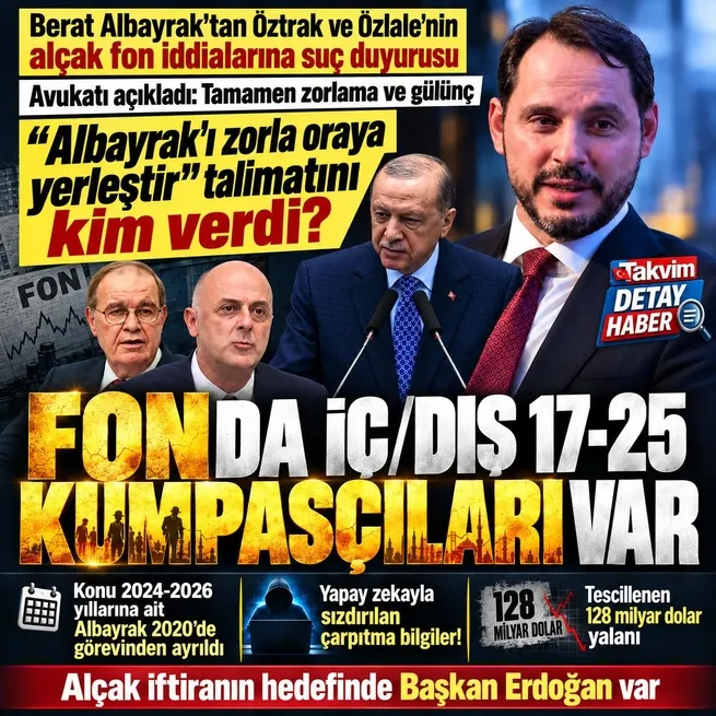 Berat Albayraktan Faik Öztrak ve Ümit Özlale’nin fon iddialarına suç duyurusu! Aynı yerden talimat alıyorlar