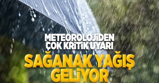 Meteorolojiden sağanak yağış uyarısı!