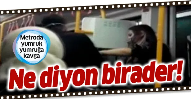 SON DAKİKA: Metroda "neden sarılıyorsun" kavgası kamerada: Ne diyon birader