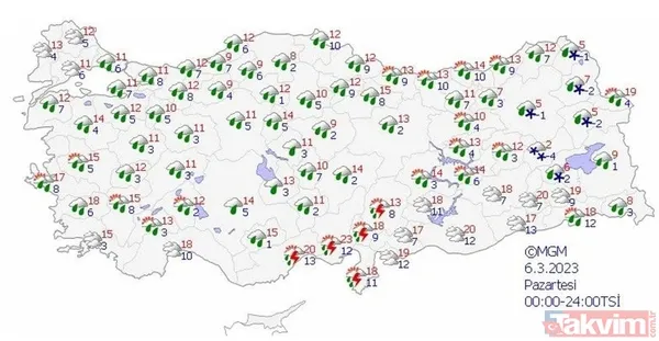 HAVA DURUMU | Meteoroloji'den sağanak yağış uyarısı! Harita paylaşıldı | 4 Mart 2023 hava durumu - 19
