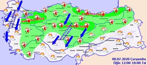 HAVA DURUMU | Meteorolojiden o illere sağanak yağış uyarısı | 8 Temmuz 2020 hava nasıl olacak?-3