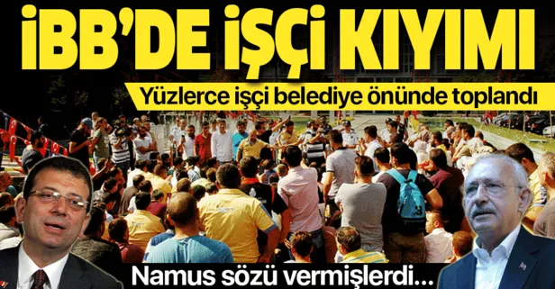 CHP’li İstanbul Büyükşehir Belediyesi’nin işten çıkardığı işçilerden İBB önünde oturma eylemi