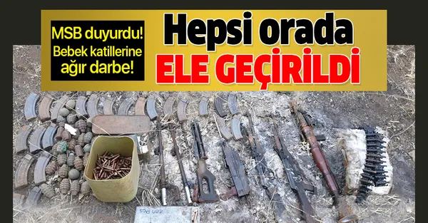 MSB duyurdu: Hakurk'ta PKK'ya ait çok sayıda silah ve mühimmat ele geçirildi-1