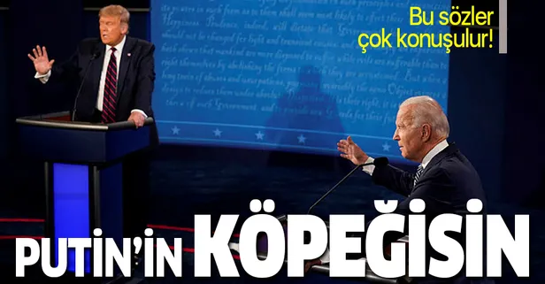 Donald Trump ve Joe Biden'ın düellosunda hakaretler havada uçuştu: Putin'in köpeğisin