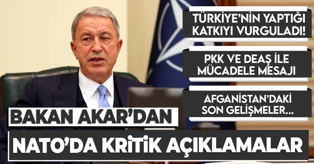 Milli Savunma Bakanı Hulusi Akar'dan kritik açıklamalar: Türkiye'nin NATO'ya olan desteği, DEAŞ, PKK/YPG ile mücadele...