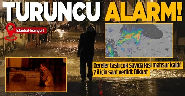 İstanbul ve 6 il için turuncu alarm! Esenyurt’ta kuvvetli yağış sele neden oldu | HAVA DURUMU