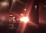İzmir'de Aliağa'da gemi yangını