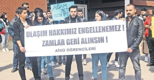 Bolu’da öğrencilerden ulaşıma zam protestosu