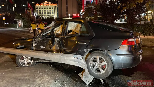 Bakırköy'de feci kaza! Aydınlatma direğini deviren otomobil yan yoldaki otomobile çarptı... - 6