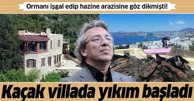 Can Dündar'ın kaçak villasında yıkım başladı