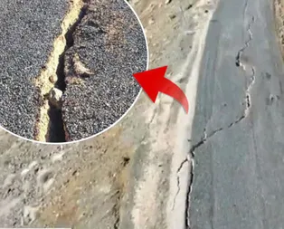 Son dakika: Elazığ depreminin korkunç boyutu! Çevrimtaş köy yolundaki yarıklar böyle görüntülendi