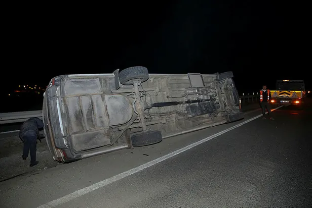 Ankara'da yolcu otobüsü devrildi: Yaralılar var-1
