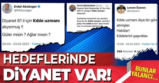 CHP ve İYİ Partili isimlerin ’Diyanet İşleri Başkanlığı’na 81 ile 4 bin 500 TL maaşla kıble uzmanı atandı’ iddiası da yalan çıktı!