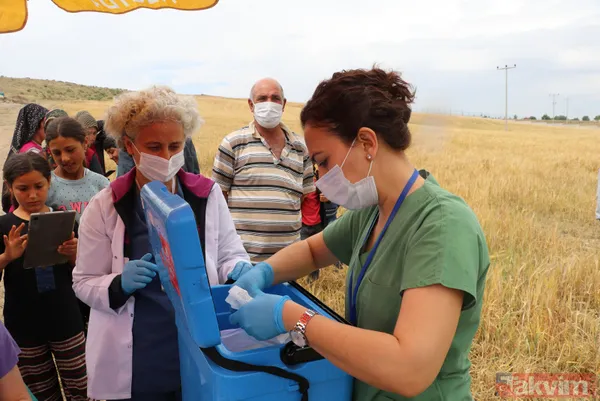 SON DAKİKA: Ankara Polatlı'da çiftçilerin Kovid-19 (koronavirüs) aşısı tarlada yapıldı - 17