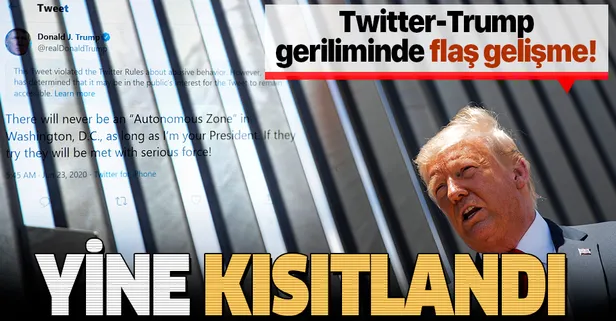 Trump-Twitter geriliminde flaş gelişme: Bir paylaşımın daha erişimi kısıtlandı