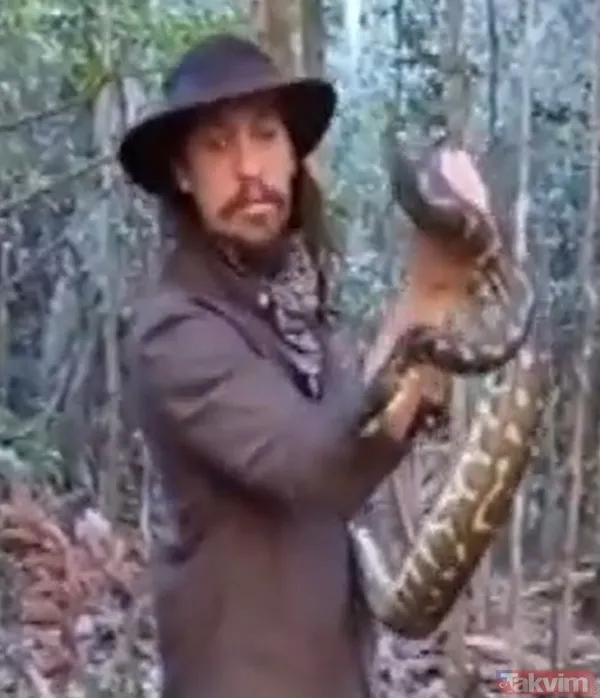 Sadece yardım etmek istemişti! Eline aldığı dev piton talihsiz adamın atardamarını parçaladı: İşte o anlar - 3