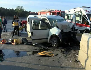 Kartal’da kararsız sürücü beton bariyerlere girdi