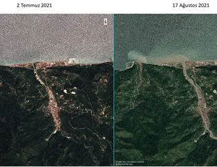 Batı Karadeniz'deki sel felaketi uzaydan görüntülendi! İşte Kastamonu, Sinop ve Bartın'da yaşanan o felaketin izleri...