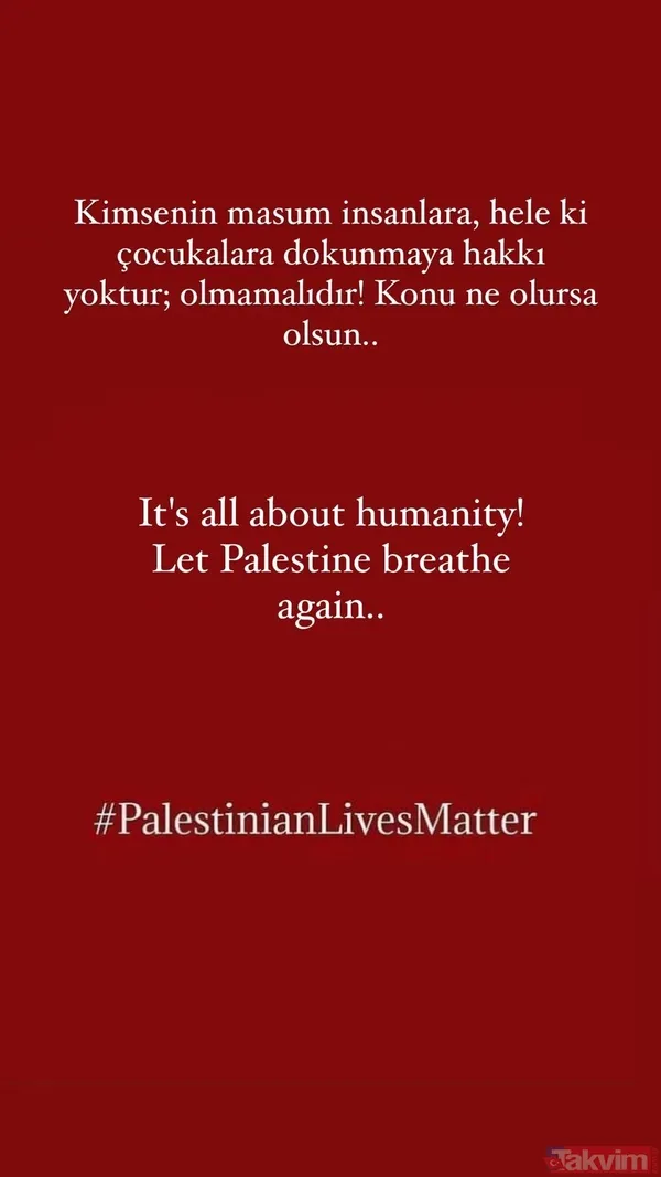 İsrail’e tepkiler çığ gibi büyüdü! Sanat camiasından paylaşımlar art arda geldi “Çocuklara zulmedilen bu dünyaya lanet olsun” - 3