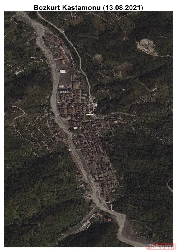 Sel felaketinin yaşandığı Kastamonu Bozkurt'ta çalışmalar sürüyor! Göktürk-1 Keşif Uydusu bölgeyi görüntüledi - 9