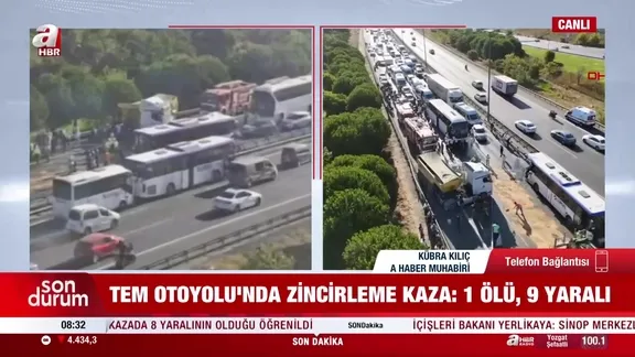 TEM Otoyolu'nda zincirleme kaza: 1 ölü, 9 yaralı
