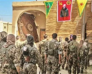 Bu da PKK’nın Hıristiyan taburu! Başkan Erdoğanı hedef gösterdiler