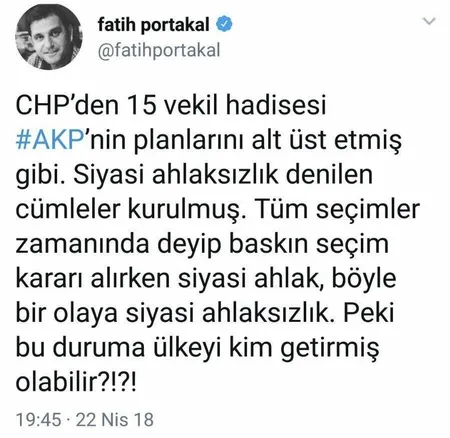 Amerikan beslemesi Fatih Portakal skandal bir tweet'e imza attı-2